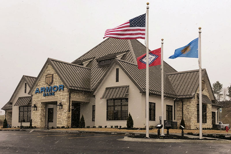 Snowy weather at an Armor Bank Location.